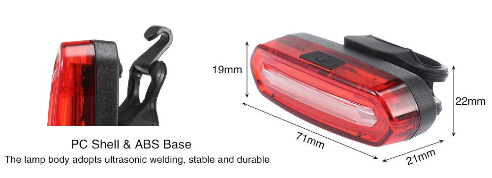 USB Rechargeable Bicycle Rear Light Bike Taillight Night Cycling Accessory