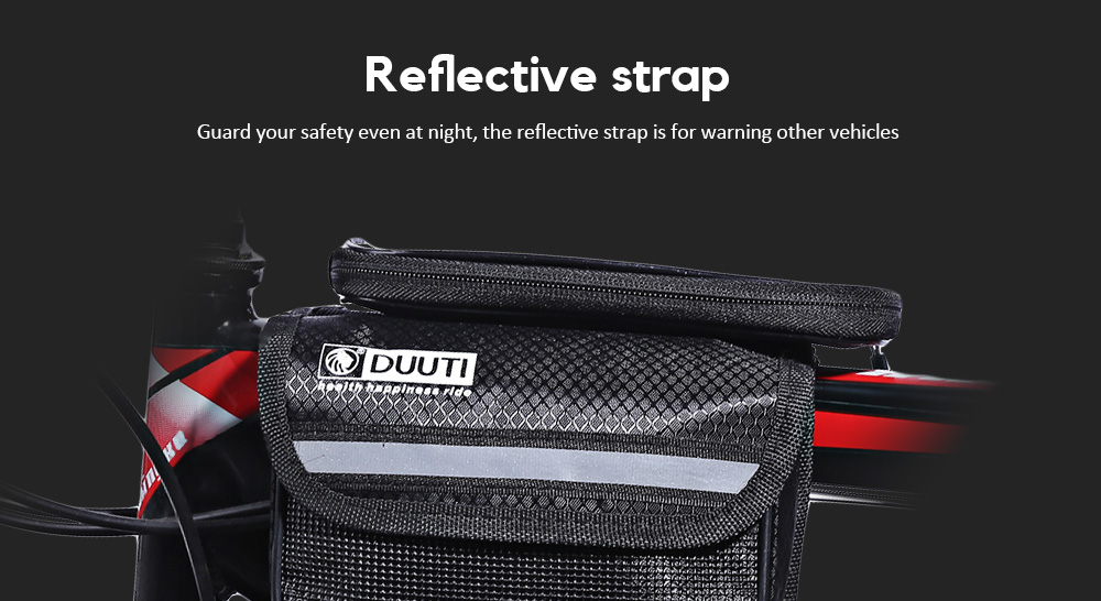 DUUTI Cycling Bike Bag Tube Top Front Frame Pannier Double Pouch for Cellphone