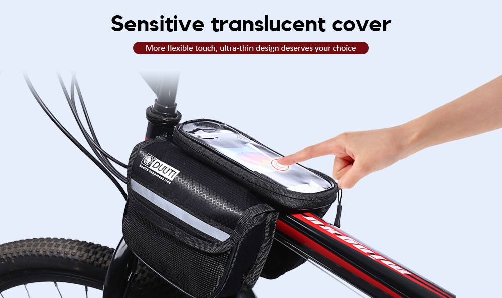 DUUTI Cycling Bike Bag Tube Top Front Frame Pannier Double Pouch for Cellphone