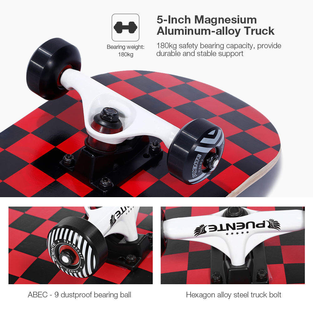 PUENTE Pet - 602 Four-wheel Double Kick Deck Skateboard for Entertainment with T-shape Gadget
