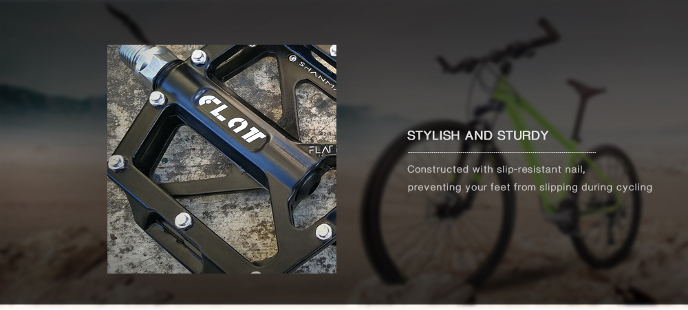 Shanmashi FLAT Aluminum Alloy Bearing Multi-pin Anti-slip Bicycle Pedals
