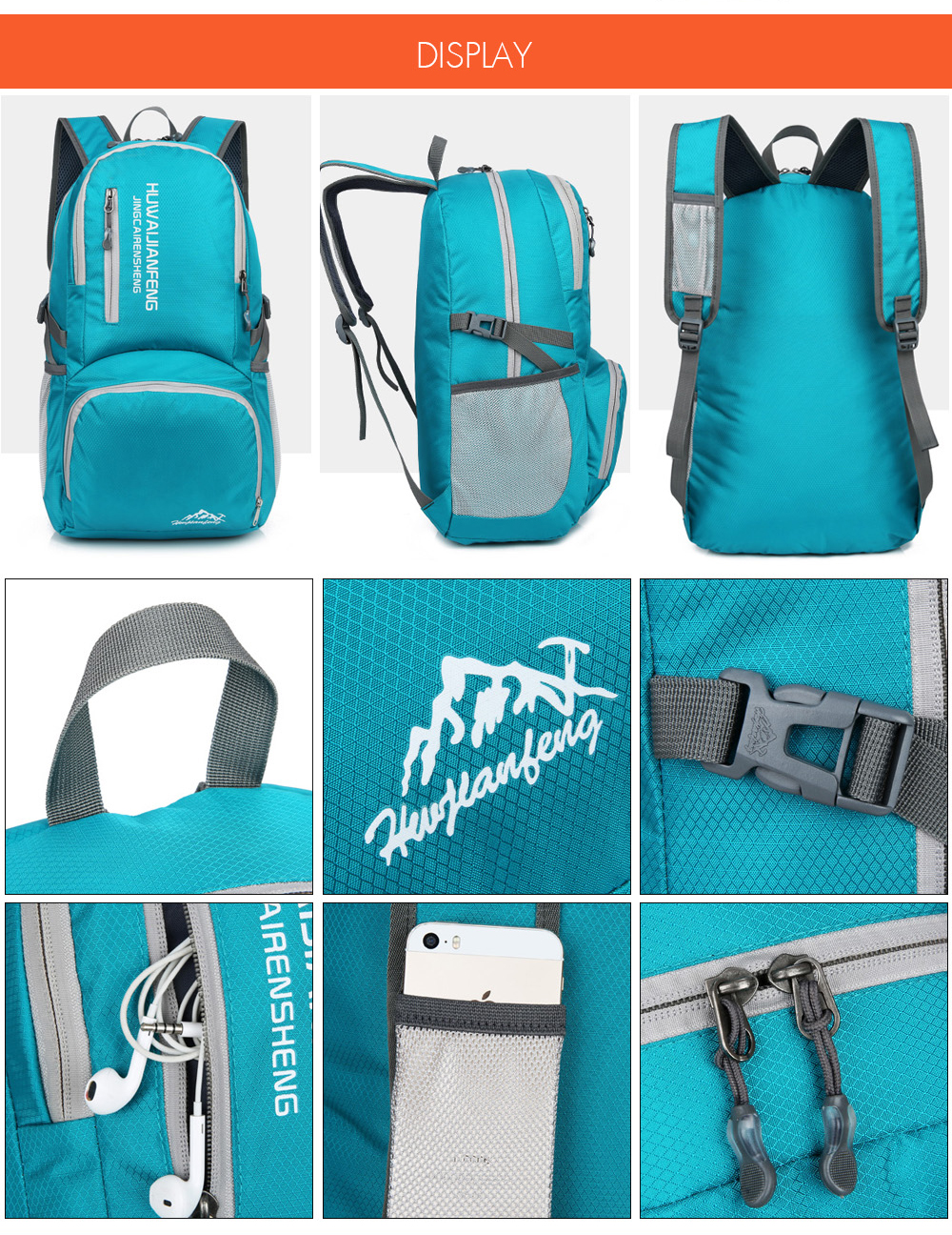 HUWAIJIANFENG Foldable Wear-resistant Fashion Backpack for Men