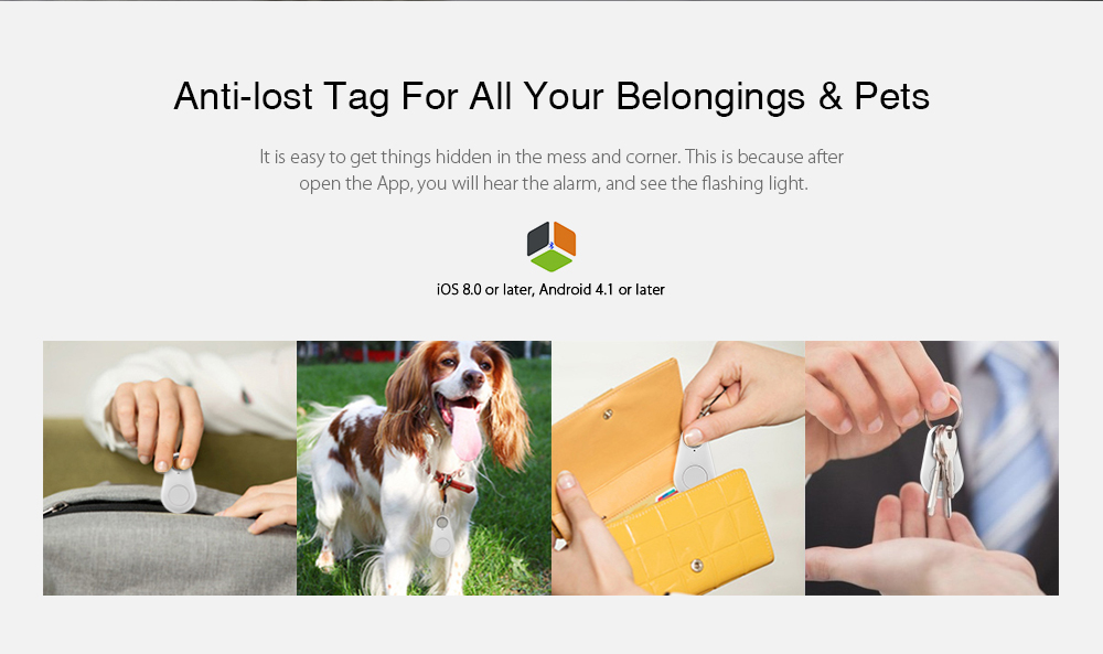 Portable Anti-lost Bluetooth 4.0 Tracer GPS Locator Tag Alarm Wallet Key Pet Finder