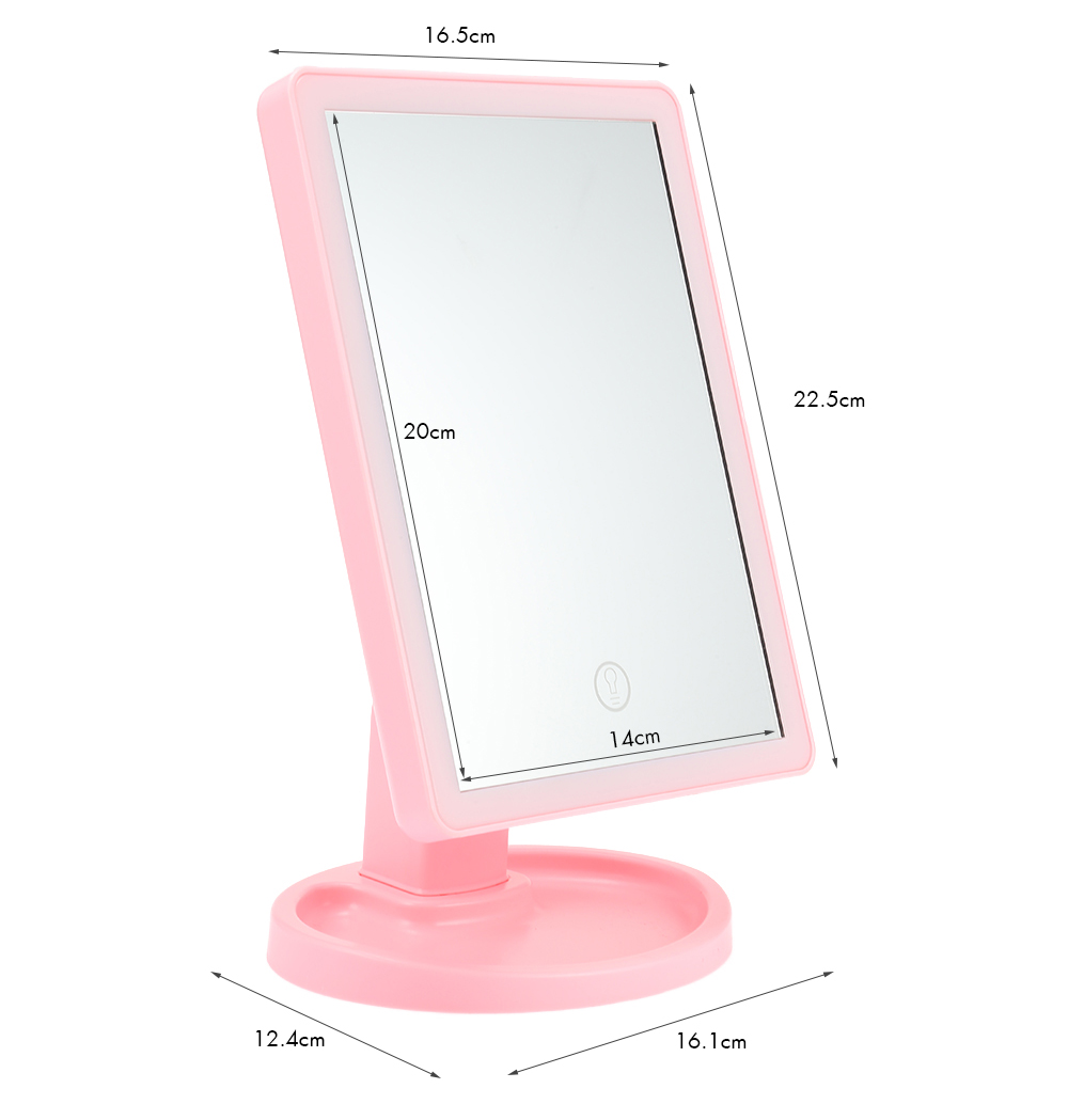 Touch Screen LED Desktop Makeup Mirror with Round Base Plate