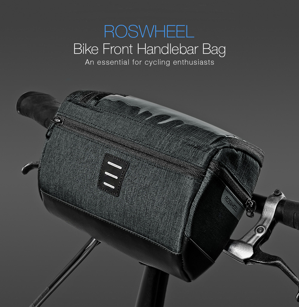 ROSWHEEL 111459 3L Capacity Bike Front Handlebar Bag Bicycle Basket