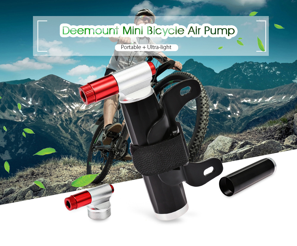 Deemount Portable Mini Bicycle Air Pump Ultra-light Inflator A / V and F / V