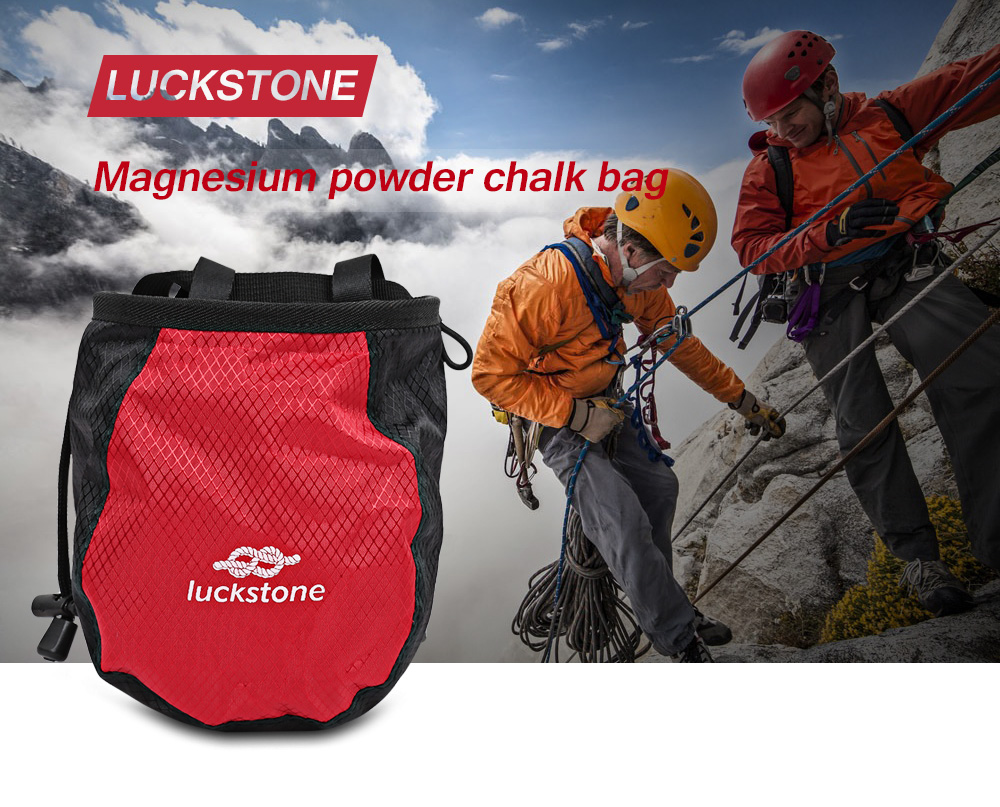 LUCKSTONE Magnesium Powder Chalk Bag for Rock Climbing Gym Billiards Outdoor
