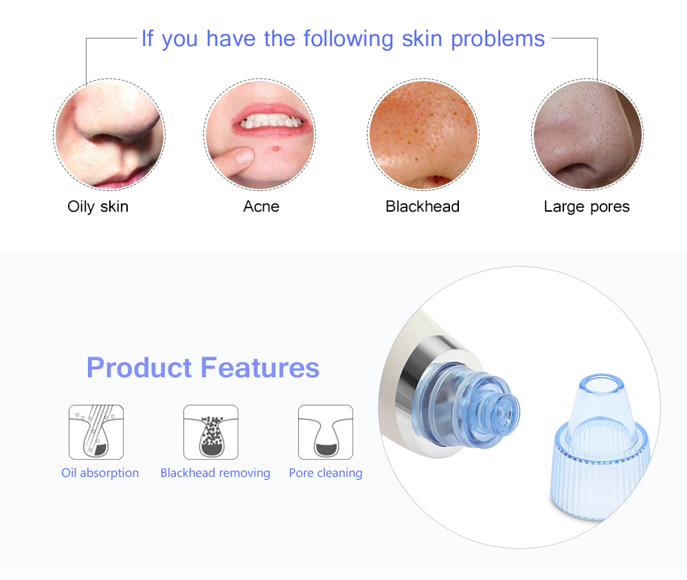 Electric Facial Pore Cleaner Blackhead Remover Acne Cleanser