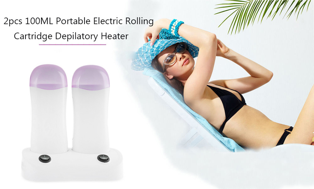 2pcs 100ML Electric Rolling Cartridge Depilatory Heater Waxing Paper Hair Removal for Women Men