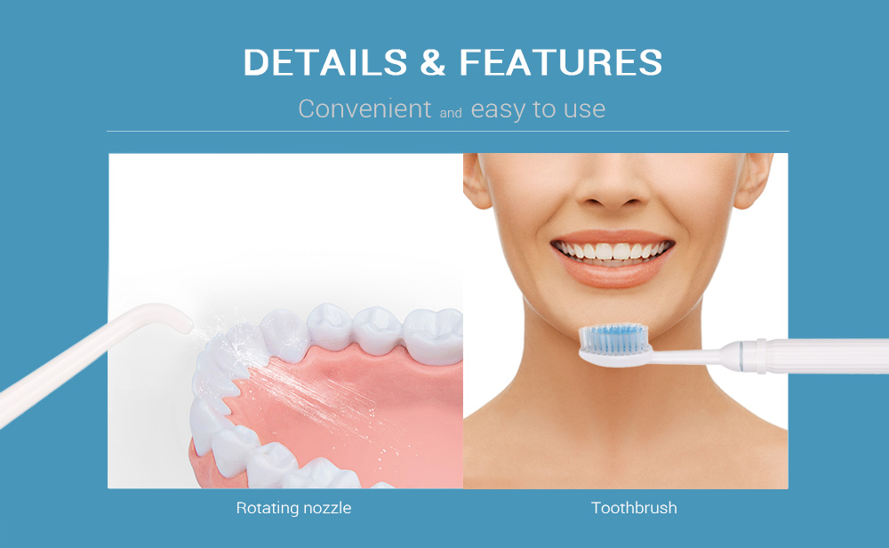 gustala Portable Dental SPA Oral Irrigator Water Jet Teeth Care Toothbrush Set