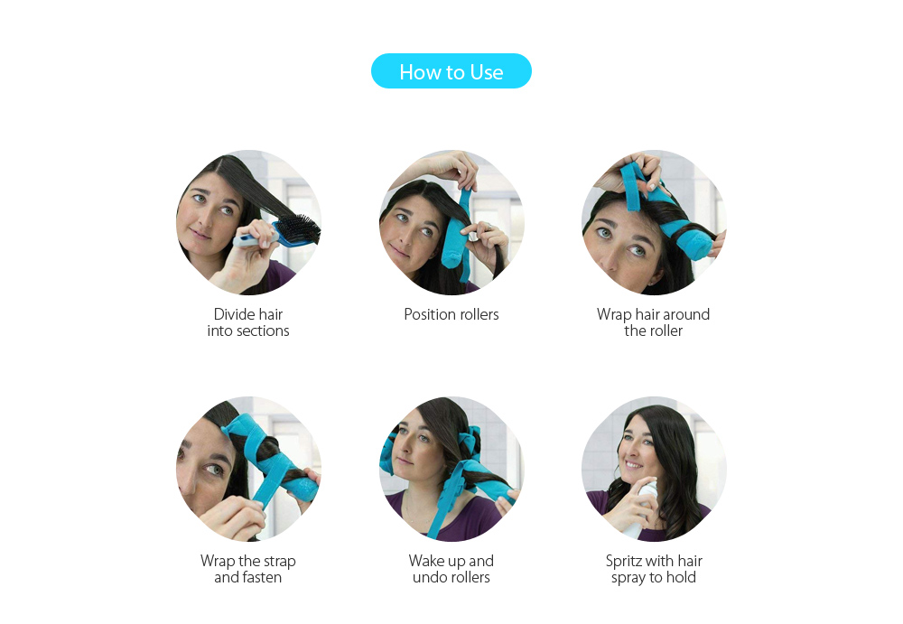 Flexible Foam and Sponge Hair Curlers Nighttime Roller for All Kinds of Hairstyles 8pcs
