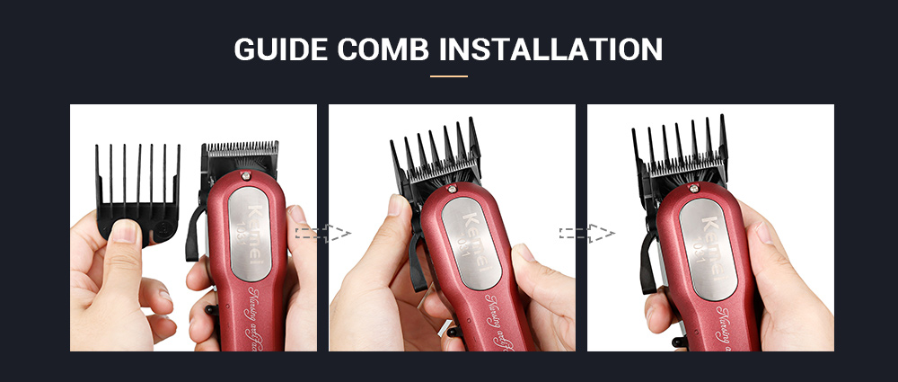 KM - 1031 Adjustable Cordless Powerful Motor Hair Clipper with 4 Guide Comb