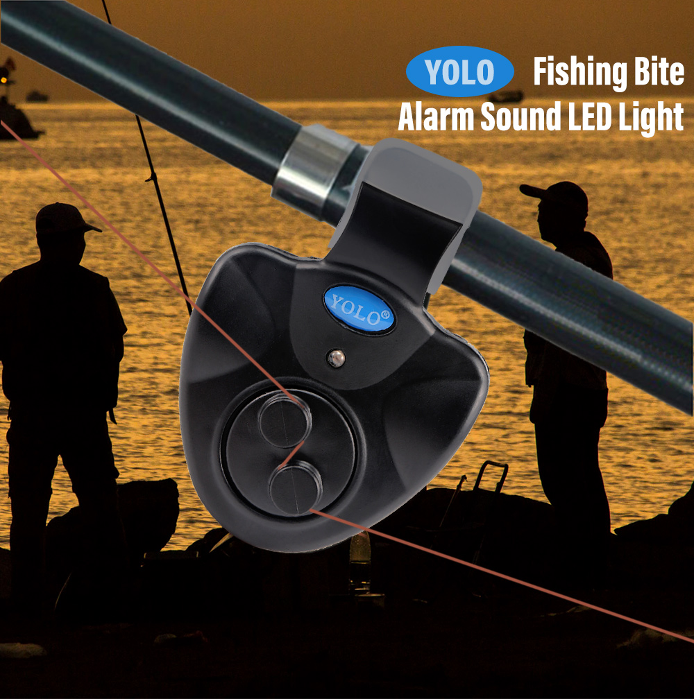 YOLO Electronic Fishing Bite Alarm LED Light Wireless Sound Alert Buzzer
