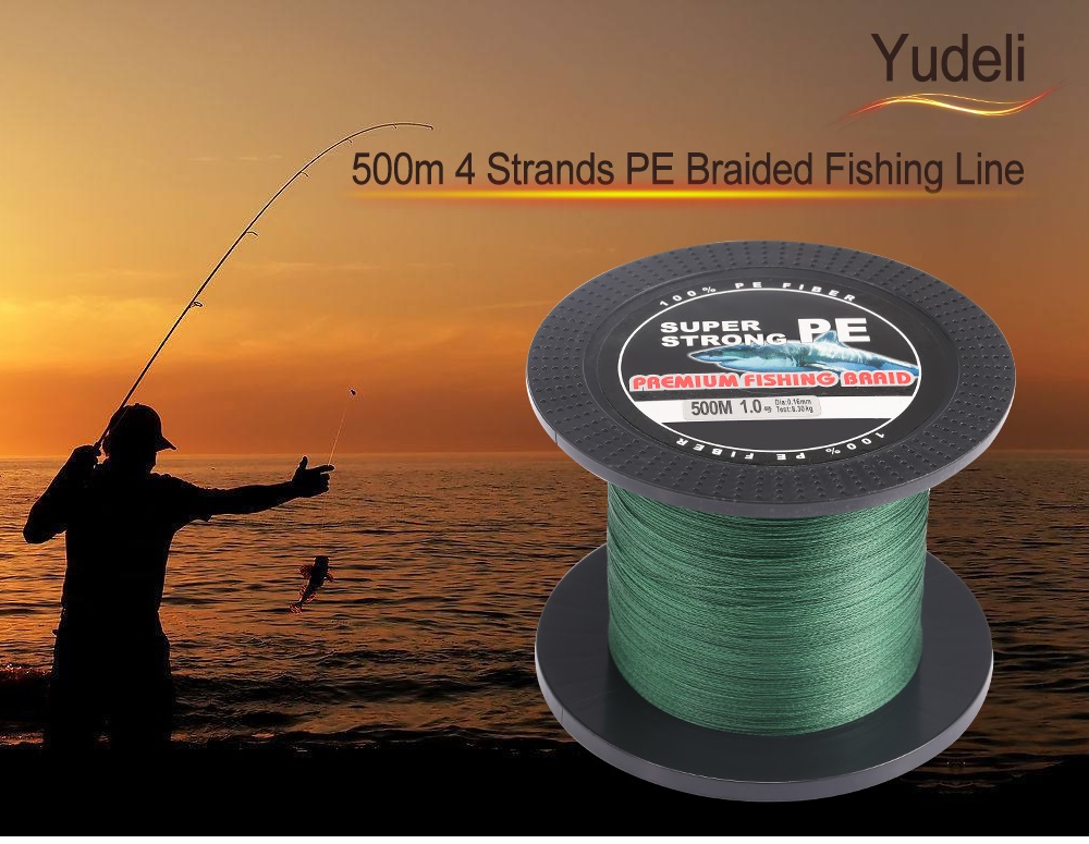 Yudeli 500m 4 Strands Super Strong PE Braided Fishing Line