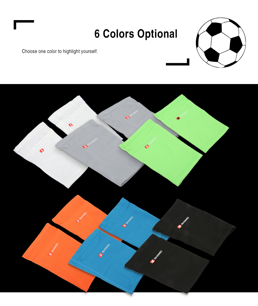 Shiwei Pair of Soccer Socks Shin Calf Sleeves for Legs Pads Pocket Breathable Polyester