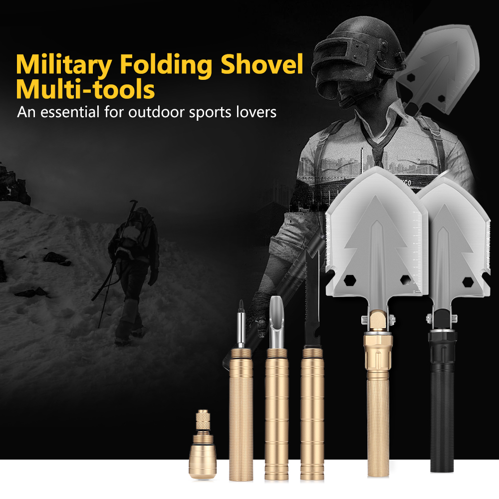 Outlife Military Folding Shovel with Carrying Bag Army Multi-tools for Camping