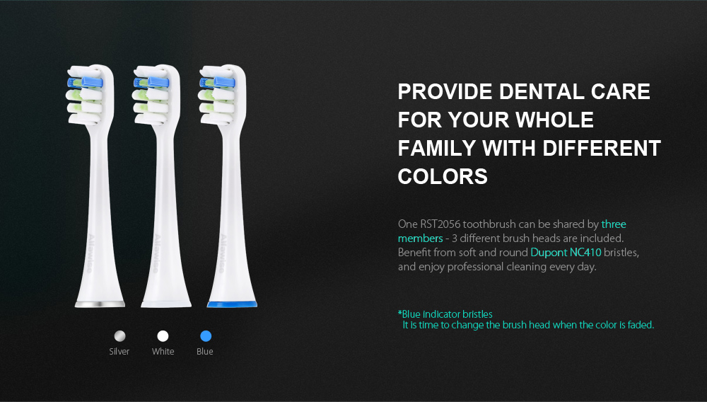 Sonic Electric Toothbrush Intelligent 2-min Timing with 3 Brush Heads