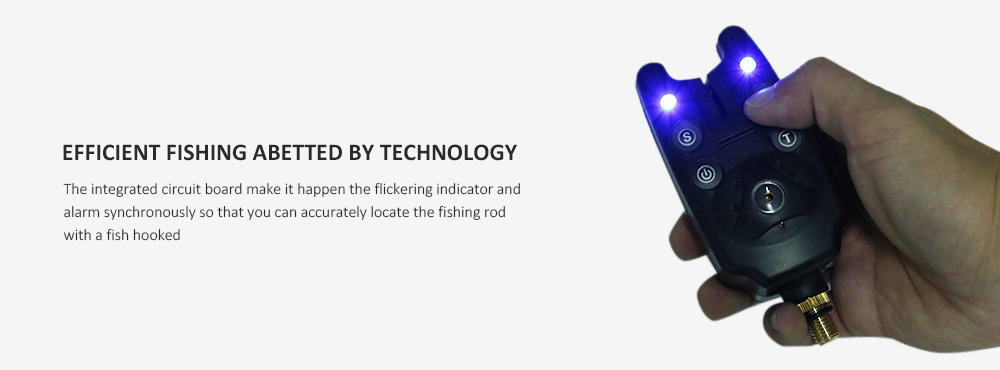 2 LEDs Water Resistant Adjustable Sensitivity Fishing Bite Alert Alarm
