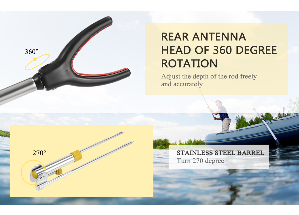 Fishing Rod Pole Metal Extendable Adjustable Durable Dual-purpose Ground Holder