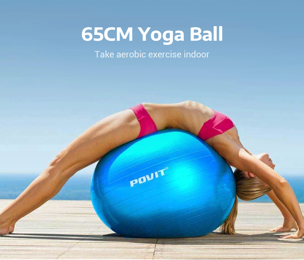 Povit P - 9214 65CM Yoga Ball with Pump for Fitness Balance Workout