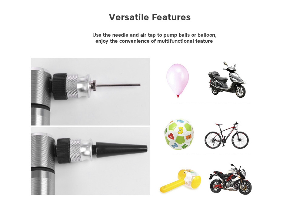 Wheelup HQ56 Mini Potable Bicycle Pump Cycling Hand Air Pumping Ball Tire Inflator