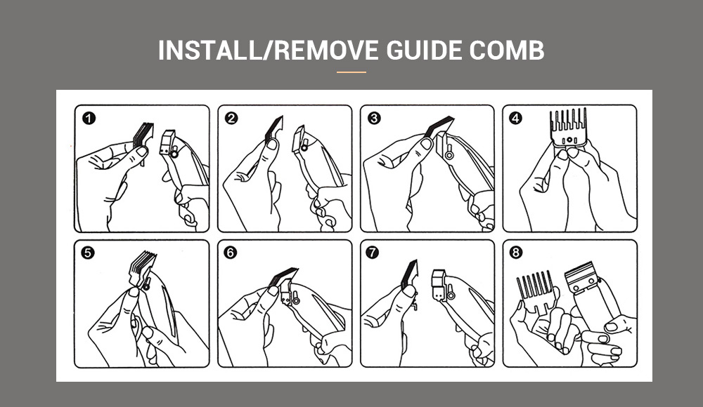 gustala 8pcs Guide Comb 3 / 6 / 10 / 13 / 16 / 19 / 22 / 25mm Hair Clipper Accessories