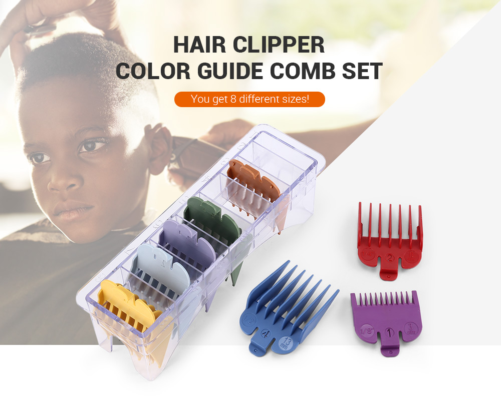 gustala 8pcs Guide Comb 3 / 6 / 10 / 13 / 16 / 19 / 22 / 25mm Hair Clipper Accessories