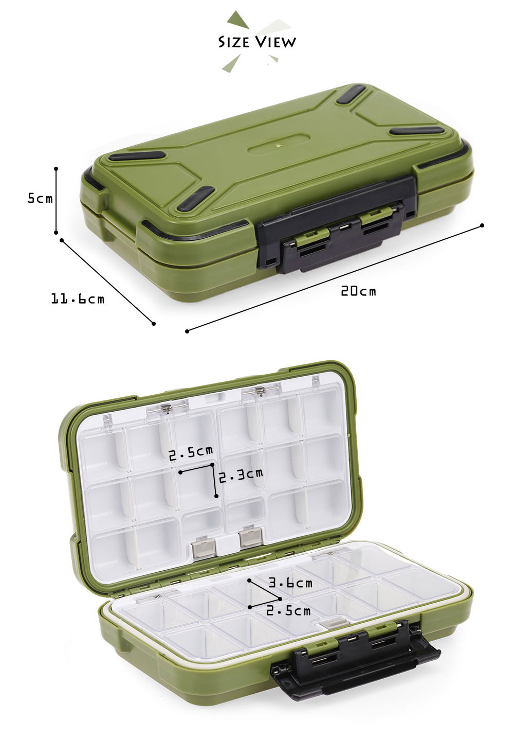 Professional Fishing Tackle Boxing Double Layer 30 Compartments Lure Angling Box
