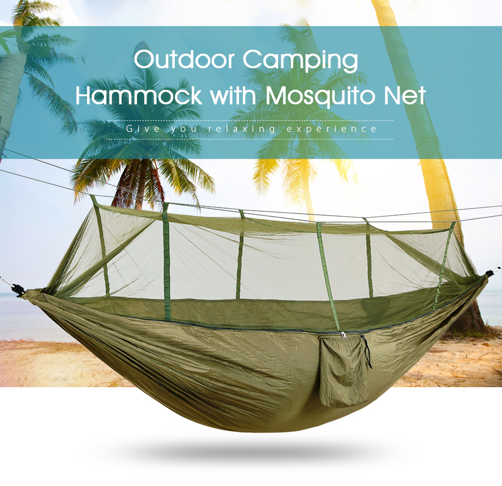 Outdoor Camping Hammock Hanging Relaxing Sleeping Bed with Mosquito Net