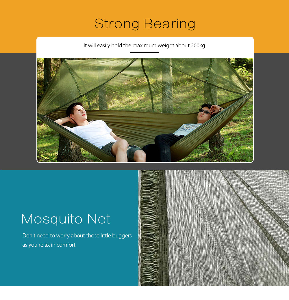 Outdoor Camping Hammock Hanging Relaxing Sleeping Bed with Mosquito Net