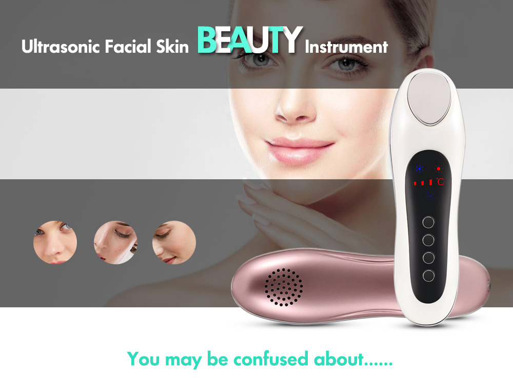 Ultrasonic Electric Vibrating Facial Skin Cold and Heat Ion Beauty Instrument