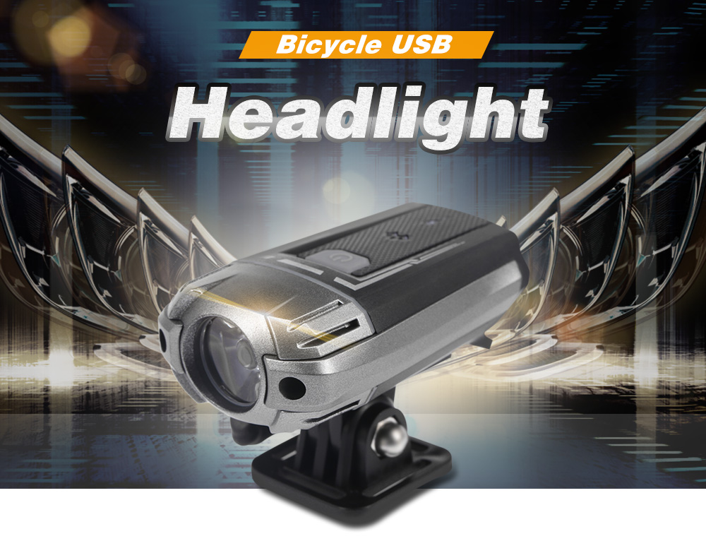 Bicycle USB Rechargeable Headlight Safety Helmet Flashlight for Mountain Bike