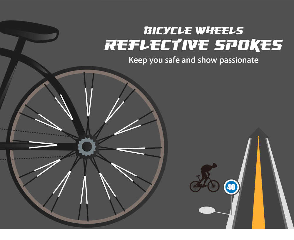 Bicycle Wheel Reflective Spokes Bike Sticker Tube DIY Cycling Reflector