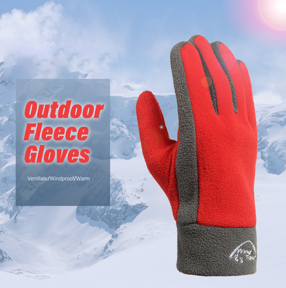 Outdoor Windproof Warm Gloves Climbing Fleece Fabric