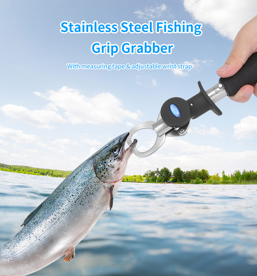 Outlife BL - 031 Portable Fish Gripper Grabber Fishing Grip with Measuring Tape