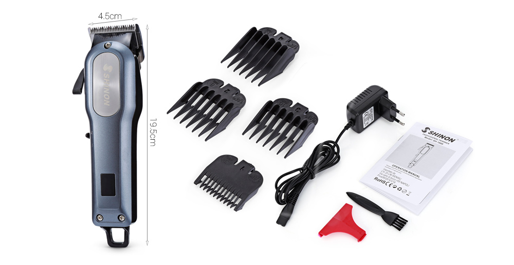 SHINON SH - 1888 Professional Trimmer 4 Guide Combs Cordless Hair Clipper