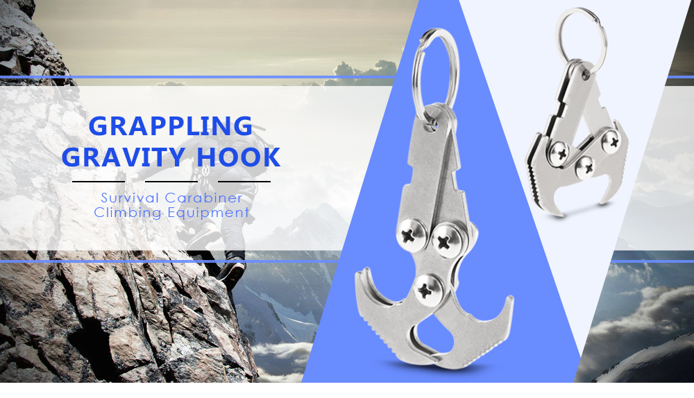 Grappling Gravity Hook Survival Carabiner Stainless Steel Outdoor Climbing Equipment