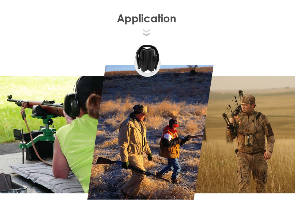 Tactical Headset Anti-noise Foldable Earmuff Microphone for Shooting Hunting