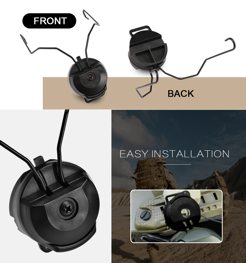 Tactical Helmet Rail Suspension Hunting Earmuffs Support Headset Bracket