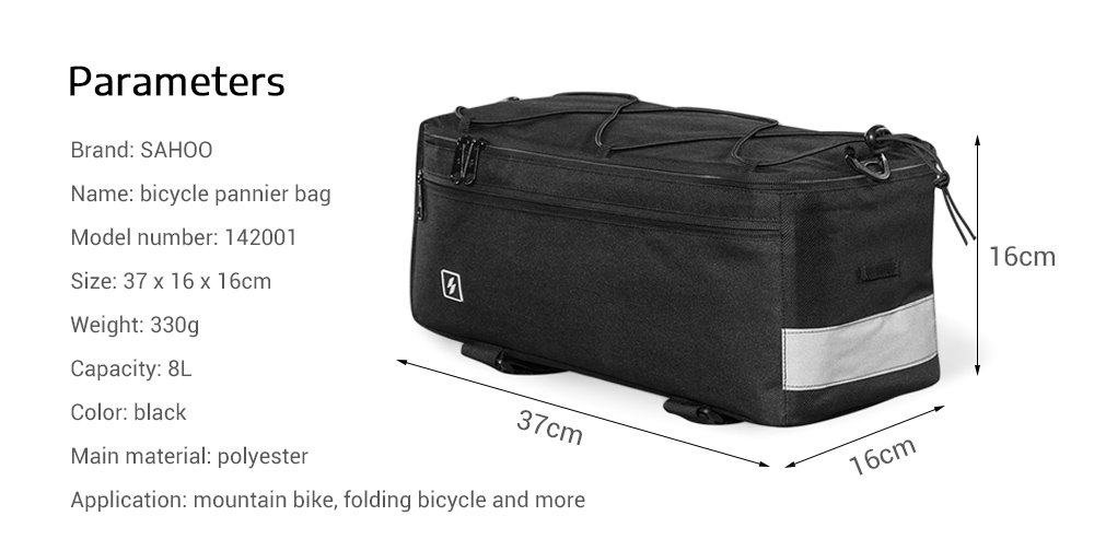 SAHOO 142001 Multifunctional Bicycle Pannier Bag Trunk Pack