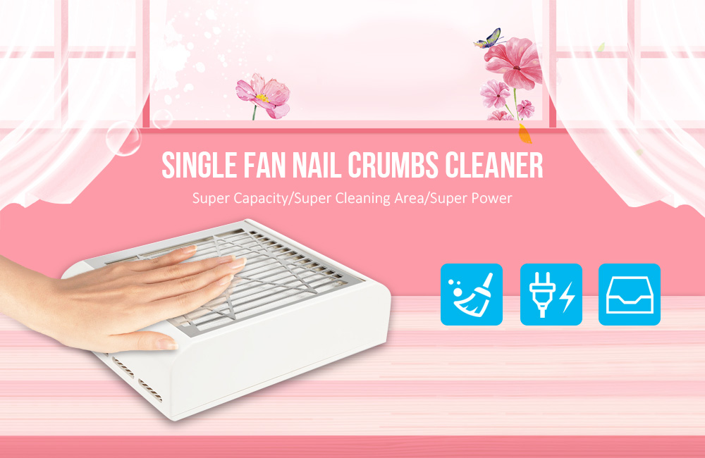40W Single Fan Nail Crumbs Cleaner Nails Beauty Tool Desk Dusk Catcher