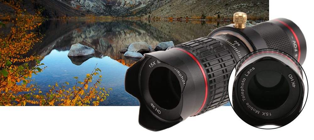 15X Obest OBM1508 Outdoor Telephoto Lens with Tripod for Mobile Phone