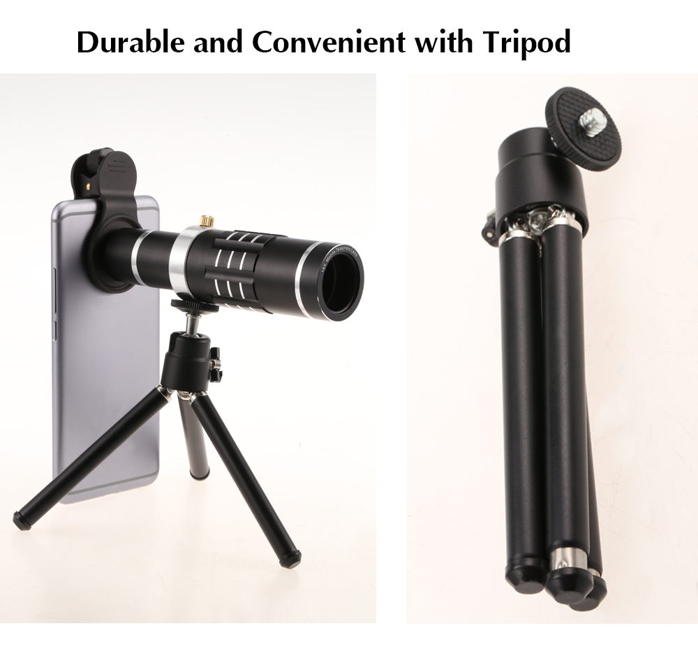 Obset OBM1805 18X Outdoor Telephoto Lens with Tripod for Mobile Phone
