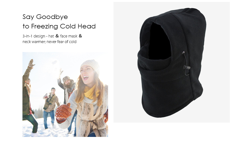 Neck Warmer Ski Hat Fleece Full Face Cover Mask Winter Wind Proof Cap