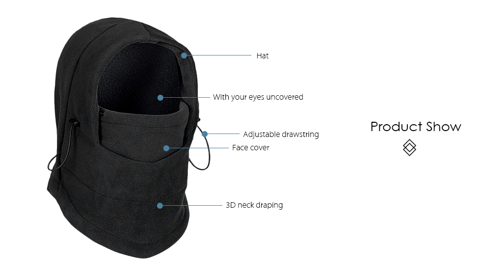 Neck Warmer Ski Hat Fleece Full Face Cover Mask Winter Wind Proof Cap