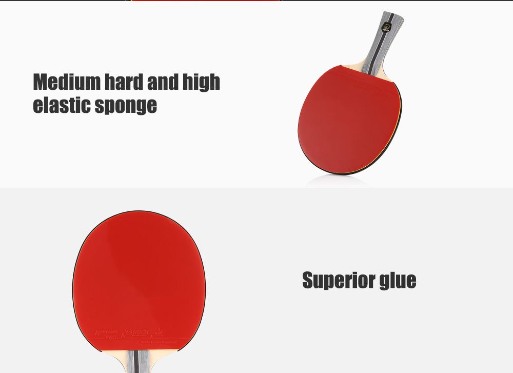 BOER Outdoor 1 Star Table Tennis Rubber Ping Pong Racket Paddle with Storing Bag