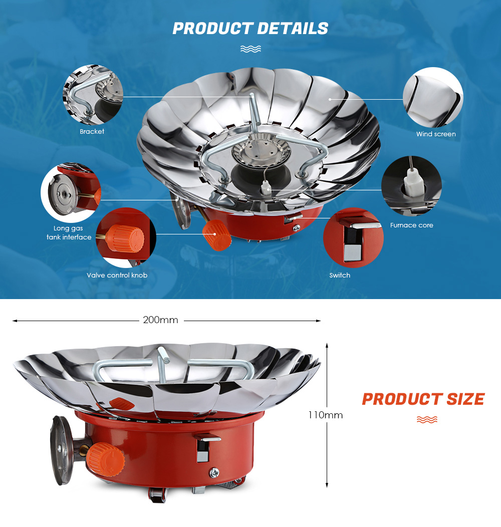 Outdoor Portable Snap-type Lotus Burner Camping Gas Stove