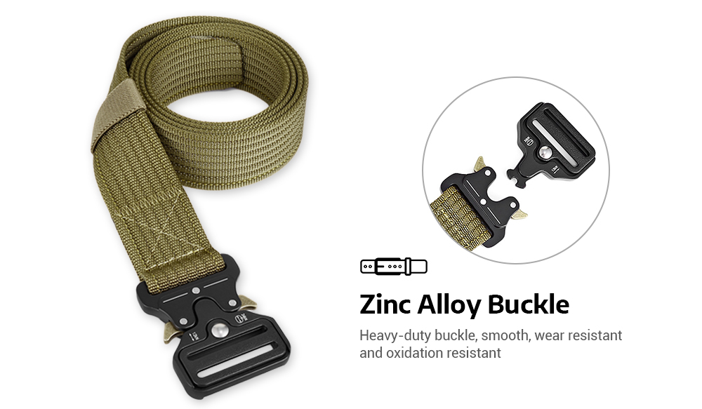 Men Military Tactical Belt Webbing Waist Strap with Quick Release Buckle