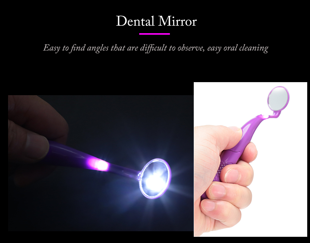 Super Bright LED Lighted Dental Kit Oral Care Set for Self Teeth Caring