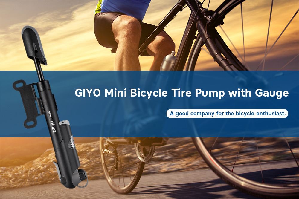 GIYO GP - 41S Mini Bicycle Tire Pump Bike with Gauge 120 psi